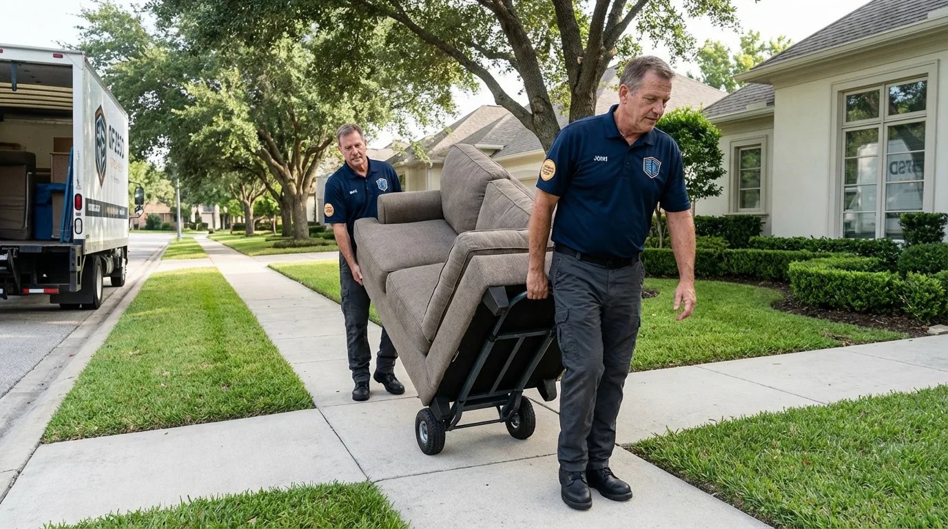 Local residential moving crew loading furniture in Griffin, GA