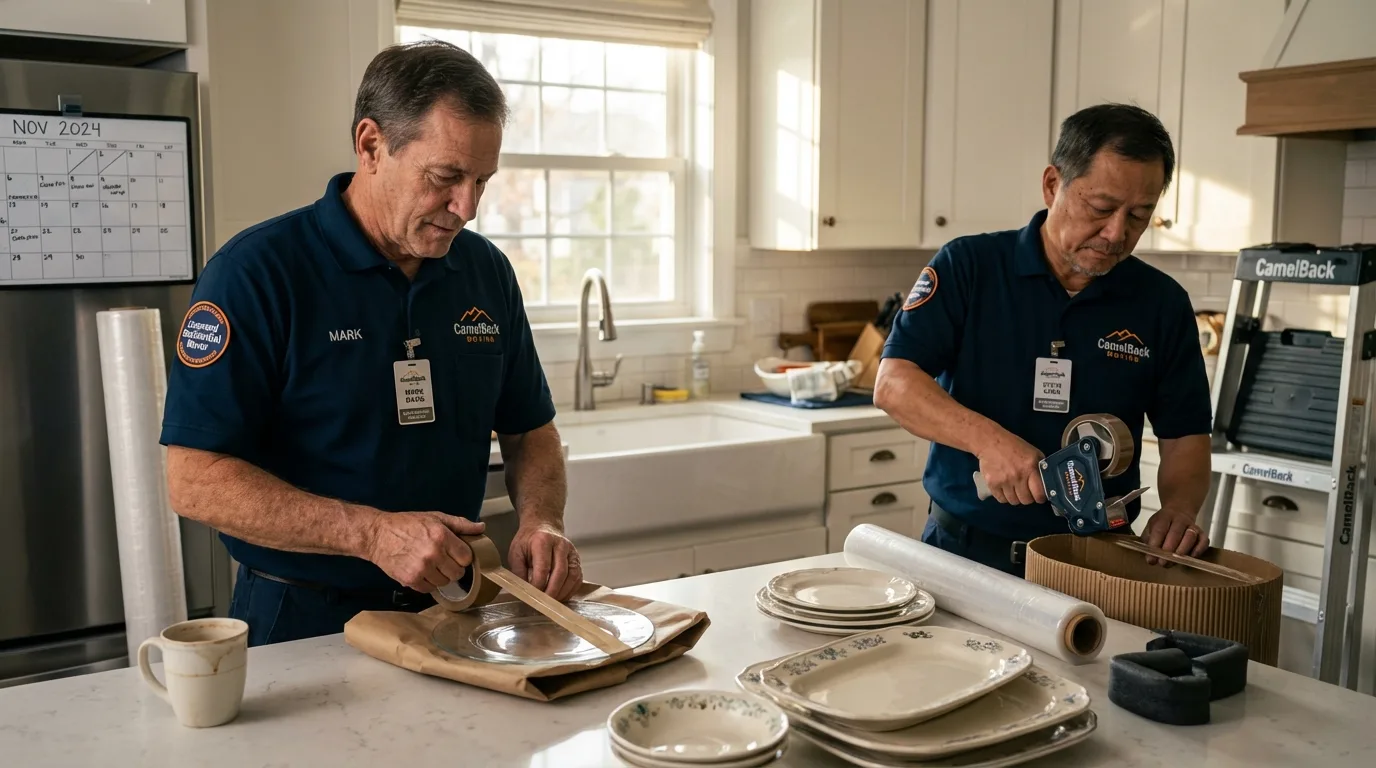 Professional crew packing kitchen dishware in Griffin, GA